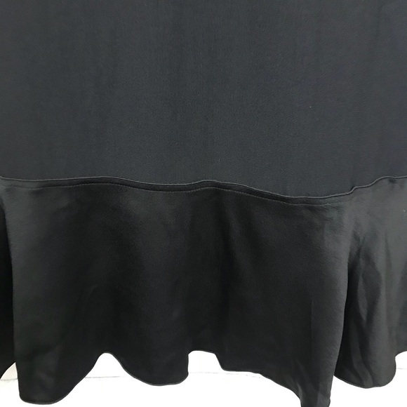 Theory Shift Sliky Trim Flare Black Dress - Picture 2 of 7